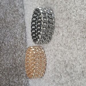 Gold or silver spring opening cuff bracelet